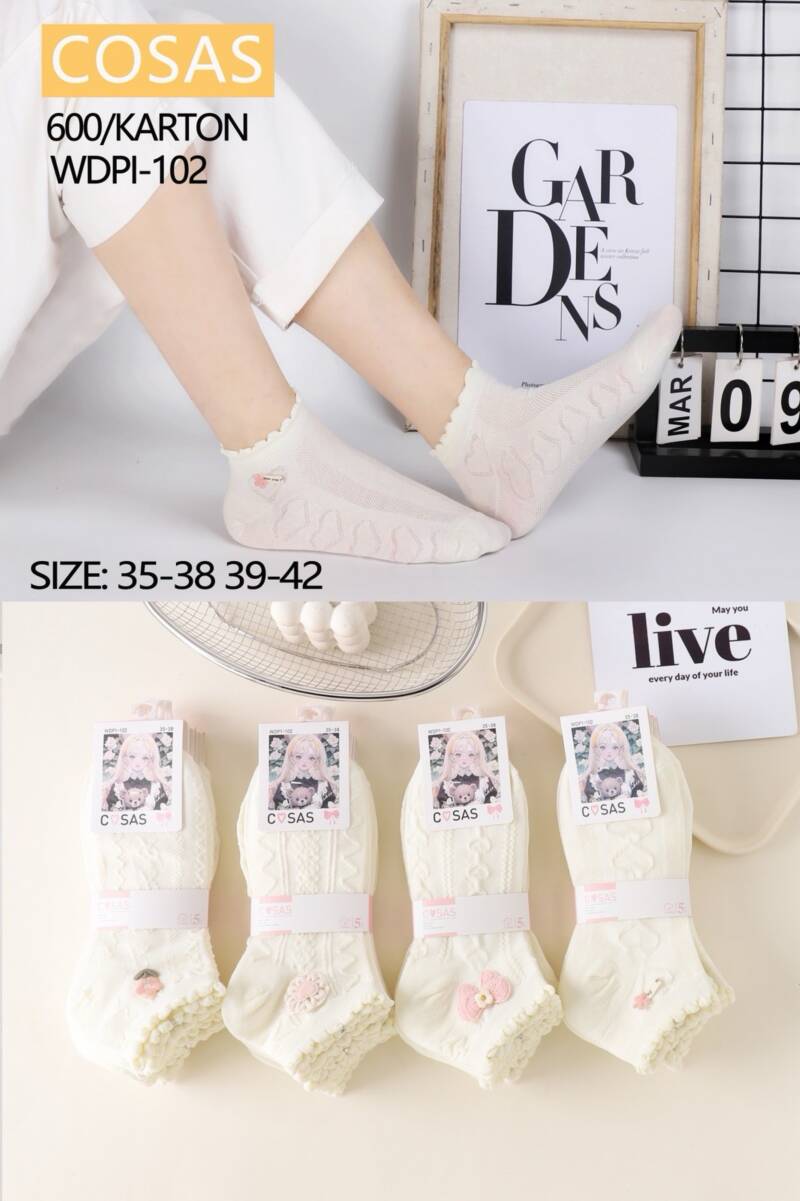 Skarpety damskie Roz 35-42, Mix kolor Paczka 40 szt